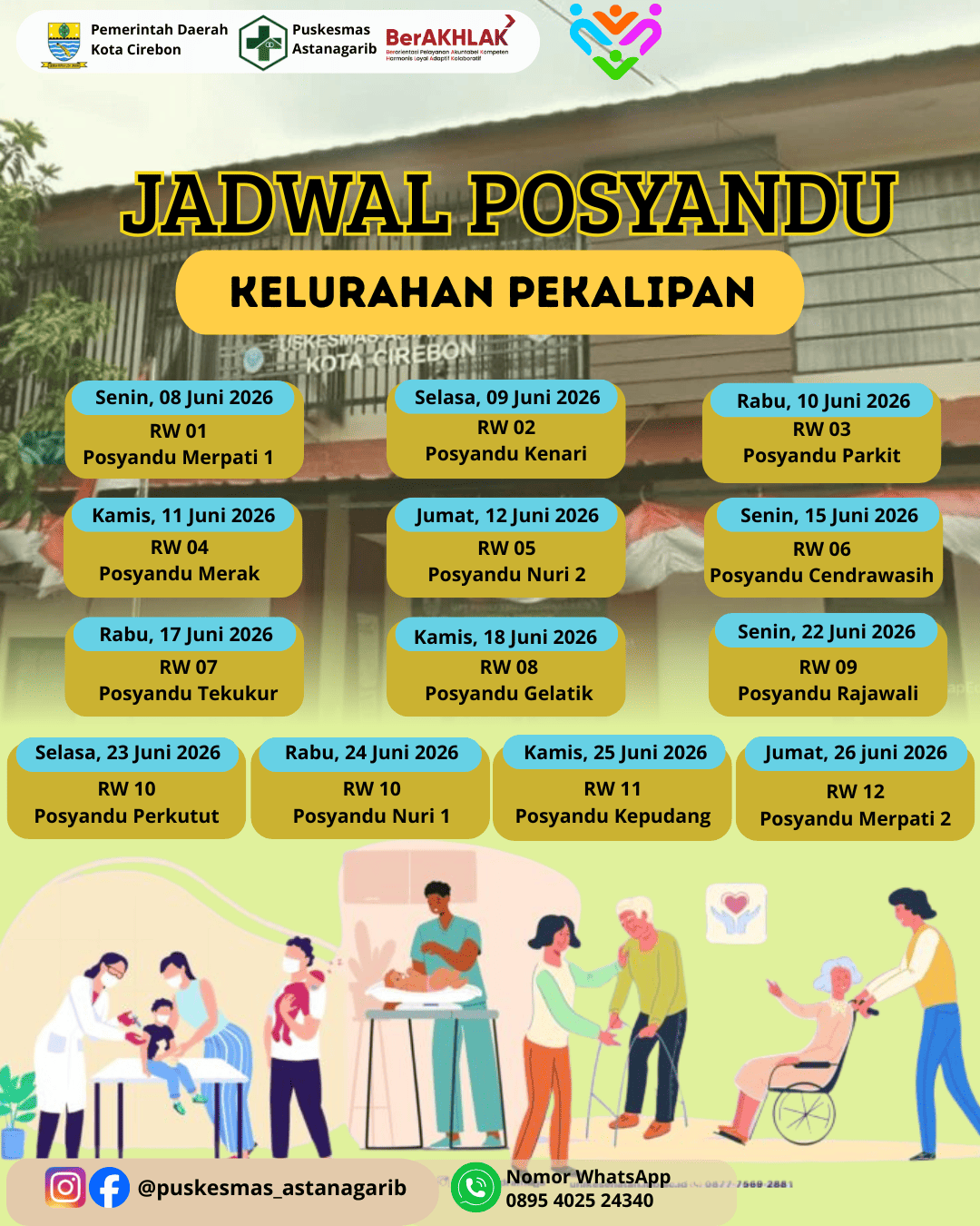 Jadwal Posyandu Siklus Hidup Kelurahan Pekalipan Bulan Juni 2026