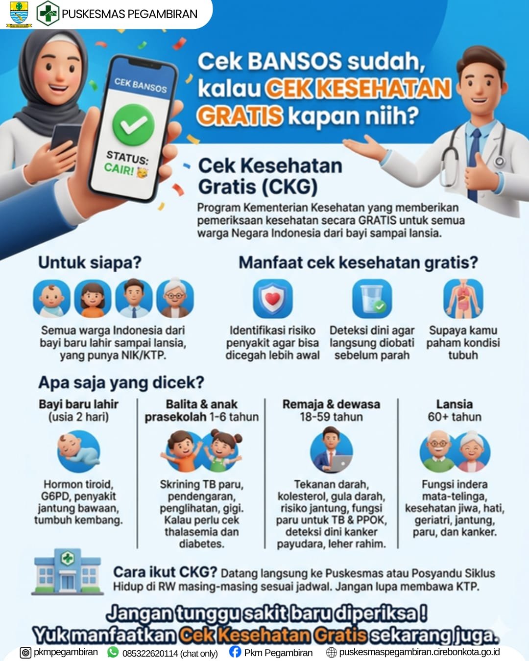 CEK BANSOS SUDAH, CEK KESEHATAN GRATIS, KAPAN NIIIH